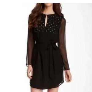DVF Embellished Black Silk Dress M